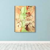 Winter op een groene cape door Alphonse Mucha Canvas Afdruk (Insitu (Houten vloer))