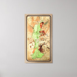 Winter op een groene cape door Alphonse Mucha Canvas Afdruk