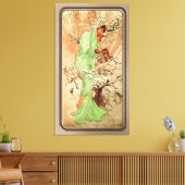 Winter op een groene cape door Alphonse Mucha Canvas Afdruk (Insitu (Woonkamer))