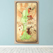 Winter op een groene cape door Alphonse Mucha Canvas Afdruk (Insitu (Houten vloer))