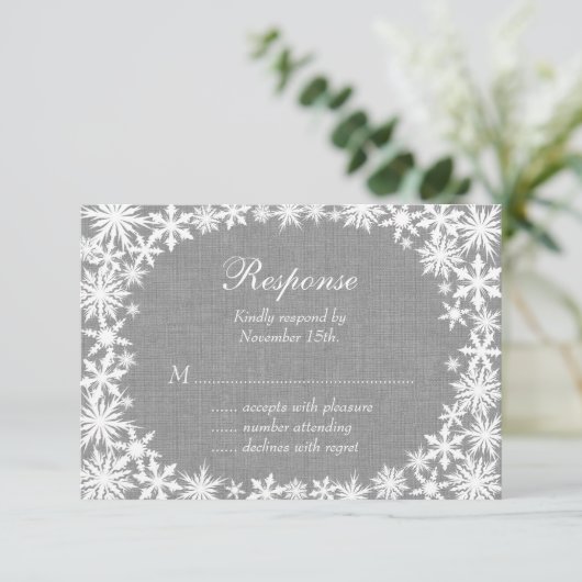 Winter op Grey Linen RSVP (Staand voorkant)