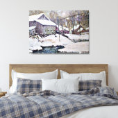 Winter op het Boerderij - Julian Onderdonk schilde Canvas Afdruk (Insitu (Slaapkamer))
