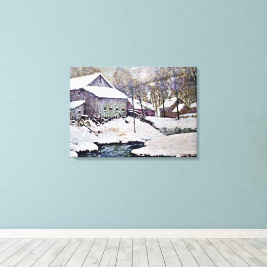 Winter op het Boerderij - Julian Onderdonk schilde Canvas Afdruk (Insitu (Houten vloer))