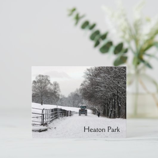 Winter op het Briefkaart van het Heaton Park (Staand voorkant)