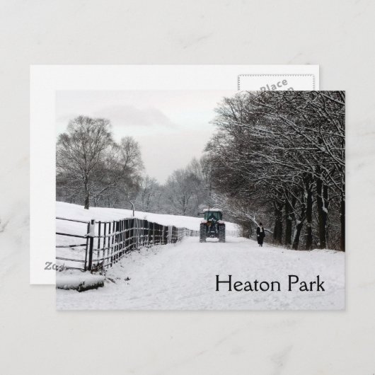Winter op het Briefkaart van het Heaton Park (Voorkant / Achterkant)