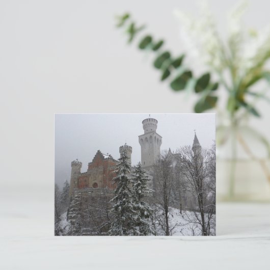 Winter op het Castle van Neuschwanstein Briefkaart (Staand voorkant)