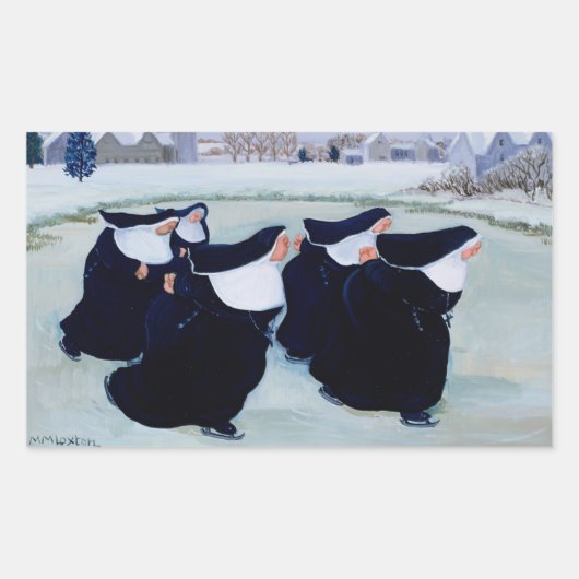 Winter op het Convent Rechthoekige Sticker (Voorkant)