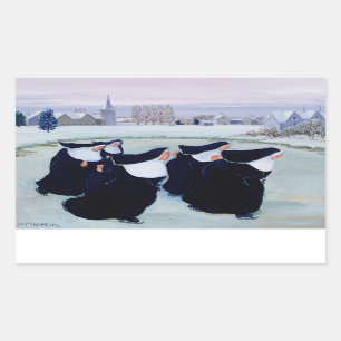 Winter op het Convent Rechthoekige Sticker