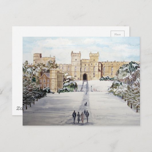 Winter op het kasteel van Windsor Briefkaart (Voorkant / Achterkant)