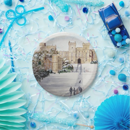 Winter op het kasteel van Windsor Papieren Bordje (Feest)