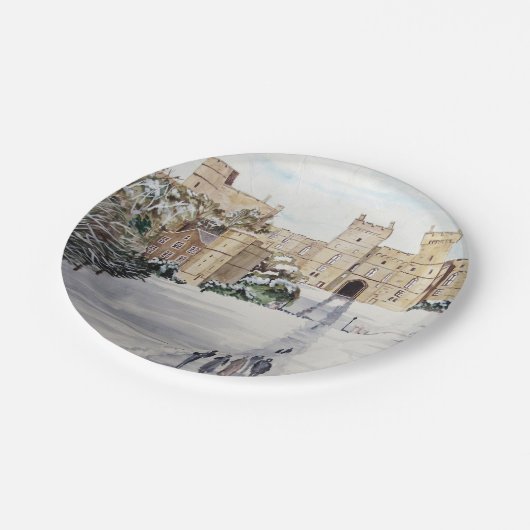 Winter op het kasteel van Windsor Papieren Bordje (Gekanteld)