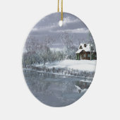 Winter op het meer keramisch ornament (Rechts)