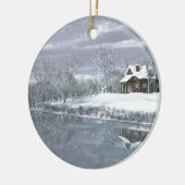Winter op het meer keramisch ornament (Links)