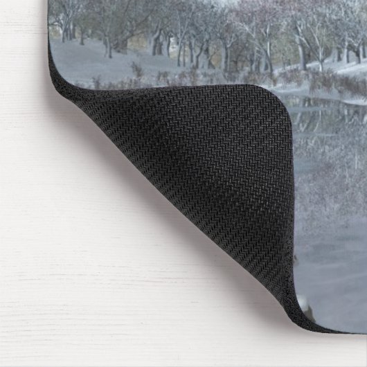 Winter op het meer van Mousepad Muismat (Hoek)