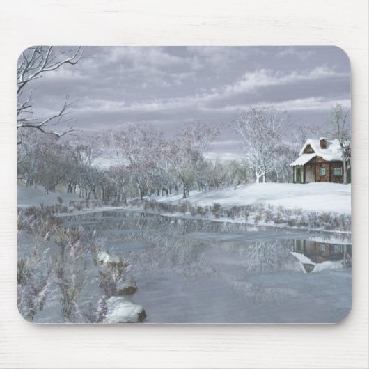 Winter op het meer van Mousepad Muismat (Voorkant)