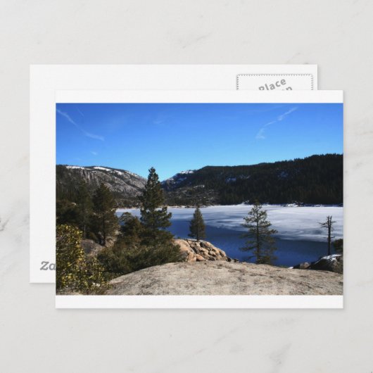 Winter op het Pinecrest Lake Briefkaart (Voorkant / Achterkant)
