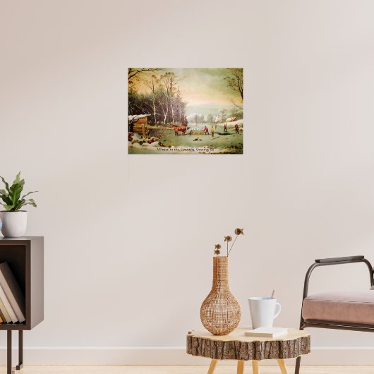Winter op het platteland, ijs halen Poster (Woonkamer 3)