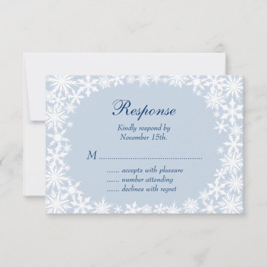 Winter op Icy Blue RSVP Kaartje (Voorkant)