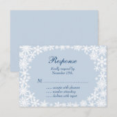 Winter op Icy Blue RSVP Kaartje (Voorkant / Achterkant)