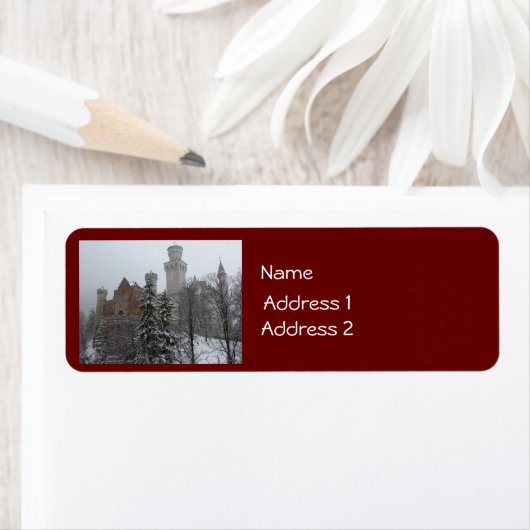 Winter op kasteel Neuschwanstein Etiket (Insitu)