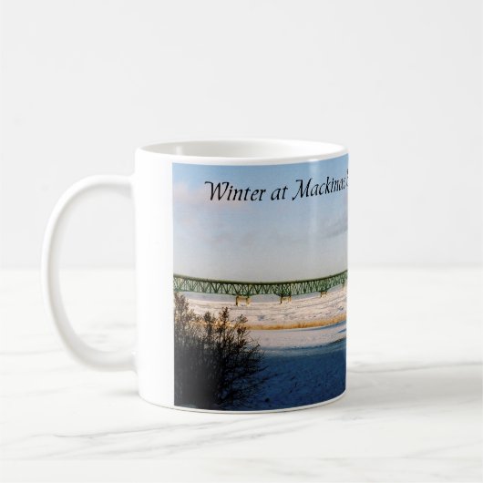 Winter op Mackinac Bridge mok (Links)