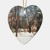 Winter op straat keramisch ornament (Links)