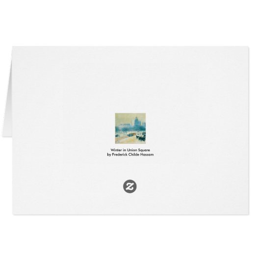Winter op Unieplein door Frederick Childe Hassam (Achterkant Horizontaal)