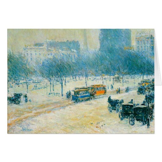 Winter op Unieplein door Frederick Childe Hassam (Voorkant Horizontaal)