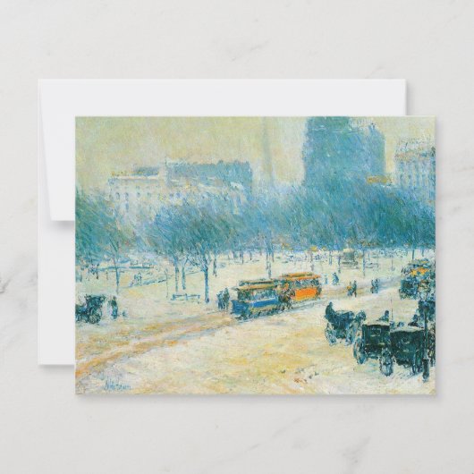 Winter op Unieplein door Frederick Childe Hassam (Voorkant)