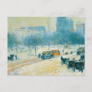 Winter op Unieplein door Frederick Childe Hassam Briefkaart