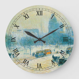 Winter op Unieplein door Frederick Childe Hassam Grote Klok