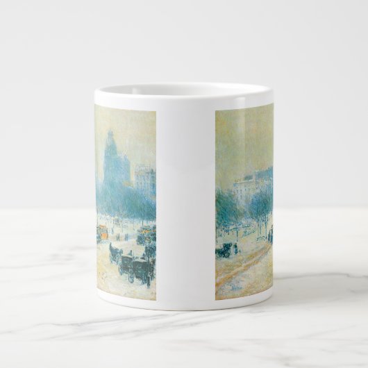 Winter op Unieplein door Frederick Childe Hassam Grote Koffiekop (Voorkant)