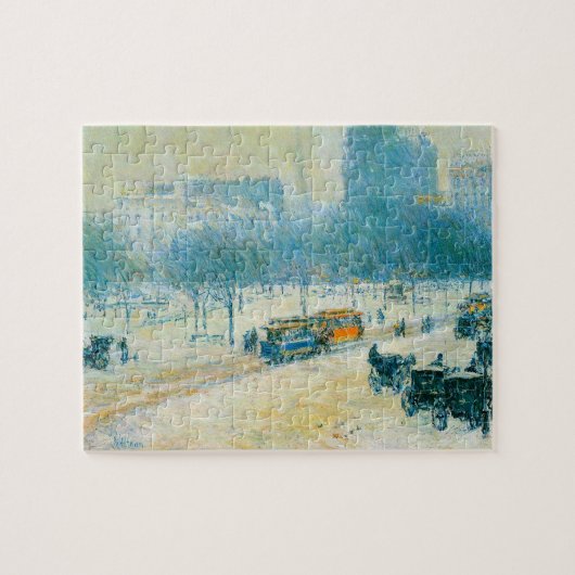 Winter op Unieplein door Frederick Childe Hassam Legpuzzel (Horizontaal)