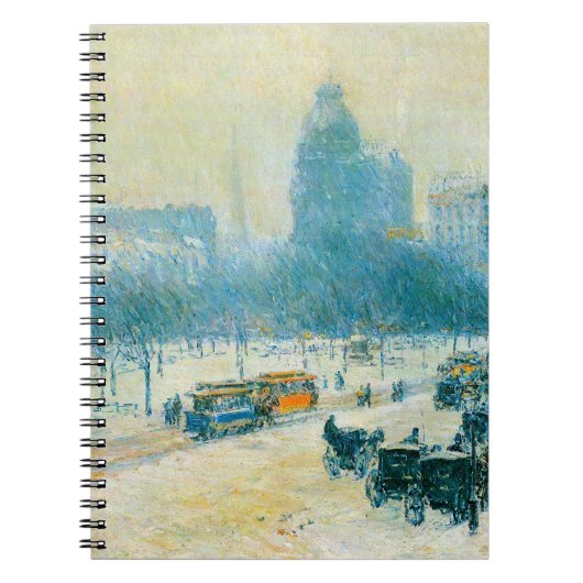 Winter op Unieplein door Frederick Childe Hassam Notitieboek (Voorkant)