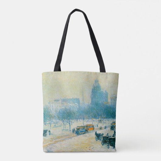 Winter op Unieplein door Frederick Childe Hassam Tote Bag (Achterkant)