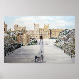 Winter op Windsor Castle door Farida Greenfield Poster