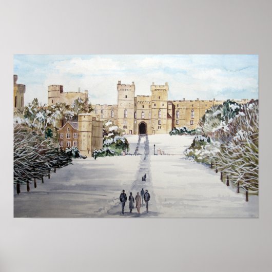 Winter op Windsor Castle door Farida Greenfield Poster (Voorkant)