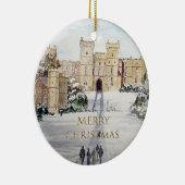 Winter op Windsor Castle Landscape Painting Keramisch Ornament (Rechts)