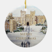Winter op Windsor Castle Landscape Painting Keramisch Ornament (Achterkant)