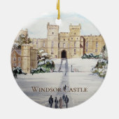 Winter op Windsor Castle Landscape Painting Keramisch Ornament (Achterkant)