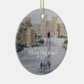 Winter op Windsor Castle Landscape Painting Keramisch Ornament (Rechts)