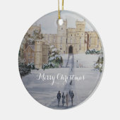 Winter op Windsor Castle Landscape Painting Keramisch Ornament (Links)