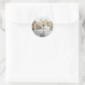 Winter op Windsor Castle Painting Wedding Ronde Sticker (Tas)