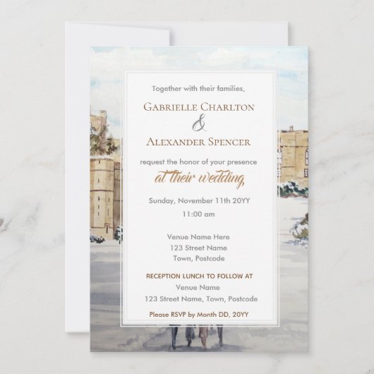 Winter op Windsor Castle Wedding Kaart (Voorkant)