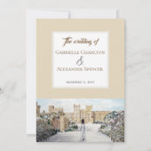 Winter op Windsor Castle Wedding Kaart (Achterkant)