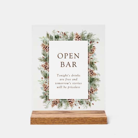 Winter Open Bar Acryl Bord (Voorkant)