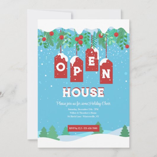 Winter Open Huis Kaart (Voorkant)