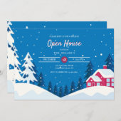 Winter Openstaande uitnodiging (Voorkant / Achterkant)