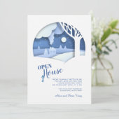 Winter Openstaande uitnodiging (Staand voorkant)