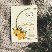 Winter oranje citrus baby shower uitnodiging